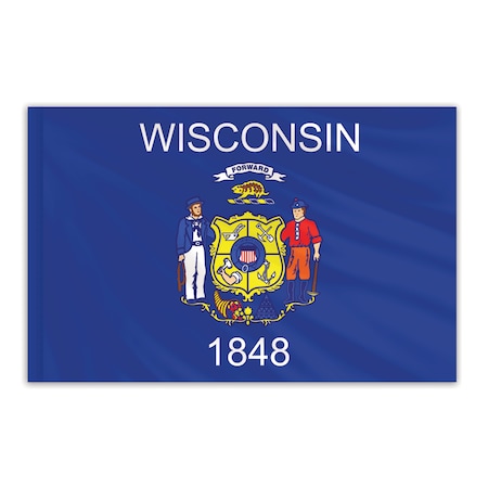 Global Flags Unlimited Wisconsin Indoor Nylon Flag 6'x10' 200731